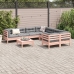 Set de sofás jardín 9 pzas con cojines madera de abeto Douglas