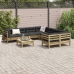Set de sofás jardín 9 pzas con cojines madera pino impregnada