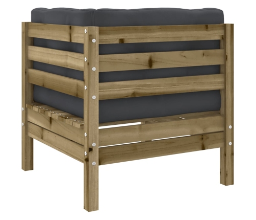 Set de sofás jardín 9 pzas con cojines madera pino impregnada