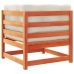 Set de sofás jardín 5 pzas con cojines madera pino marrón cera