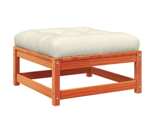 Set de sofás jardín 5 pzas con cojines madera pino marrón cera