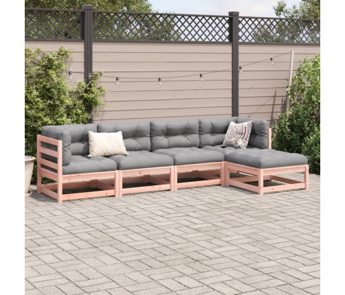 Set de sofás jardín 5 pzas con cojines madera abeto Douglas