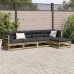 Set de sofás jardín 5 pzas con cojines madera pino impregnada