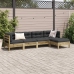 Set de sofás jardín 5 pzas con cojines madera pino impregnada