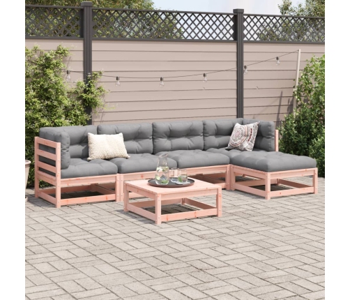 Set de sofás jardín 6 pzas con cojines madera abeto Douglas