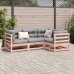 Set de sofás jardín 4 pzas con cojines madera abeto Douglas