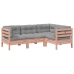 Set de sofás jardín 4 pzas con cojines madera abeto Douglas