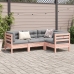 Set de sofás jardín 4 pzas con cojines madera abeto Douglas