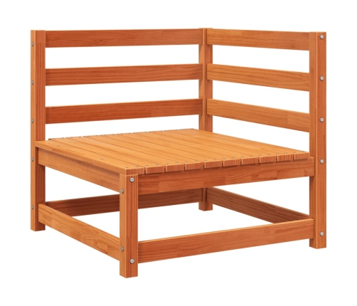 Juego de sofás de jardín 5 pzas madera maciza pino marrón cera