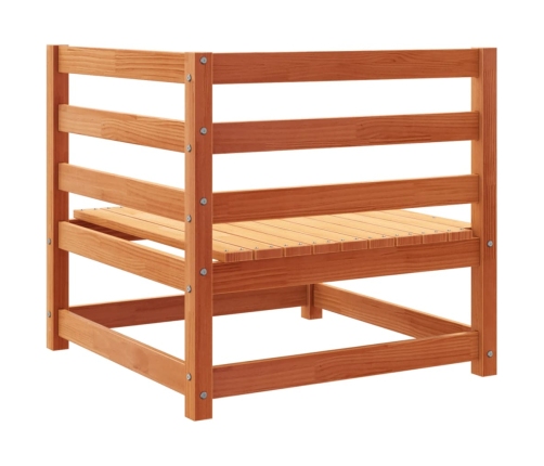 Juego de sofás de jardín 5 pzas madera maciza pino marrón cera
