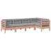 Set de sofás jardín 5 pzas con cojines madera abeto Douglas