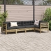 Set de sofás jardín 5 pzas con cojines madera pino impregnada