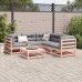 Set de sofás jardín 6 pzas con cojines madera abeto Douglas