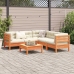 Set de sofás jardín 6 pzas con cojines madera pino marrón cera