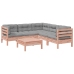 Set de sofás jardín 6 pzas con cojines madera abeto Douglas