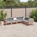 Set de sofás jardín 6 pzas con cojines madera abeto Douglas