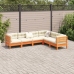 Set de sofás jardín 6 pzas con cojines madera pino marrón cera