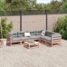 Set de sofás jardín 7 pzas con cojines madera abeto Douglas