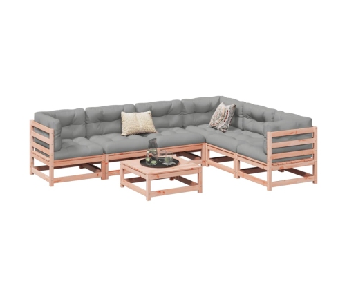 Set de sofás jardín 7 pzas con cojines madera abeto Douglas