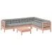 Set de sofás jardín 7 pzas con cojines madera abeto Douglas