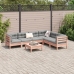 Set de sofás jardín 7 pzas con cojines madera abeto Douglas