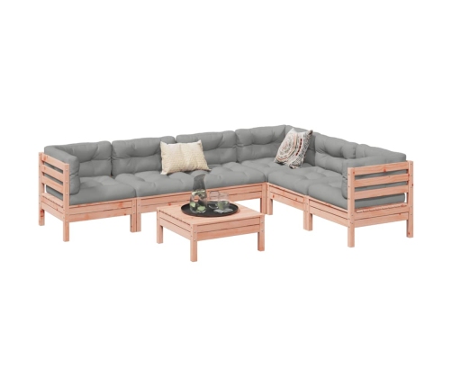 Set de sofás jardín 7 pzas con cojines madera abeto Douglas