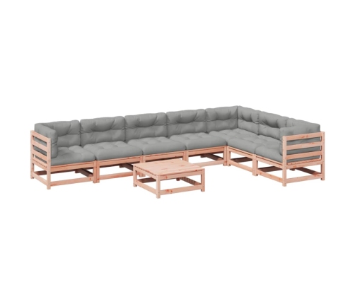 Set de sofás jardín 8 pzas con cojines madera de abeto Douglas