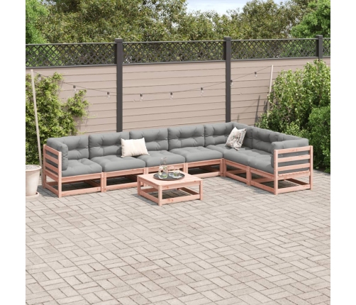 Set de sofás jardín 8 pzas con cojines madera de abeto Douglas