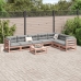 Set de sofás jardín 8 pzas con cojines madera de abeto Douglas