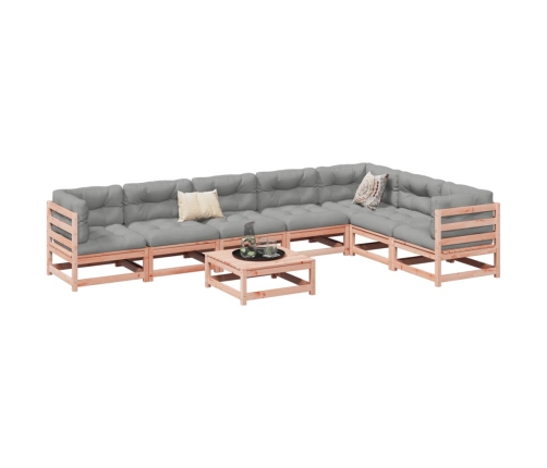 Set de sofás jardín 8 pzas con cojines madera de abeto Douglas