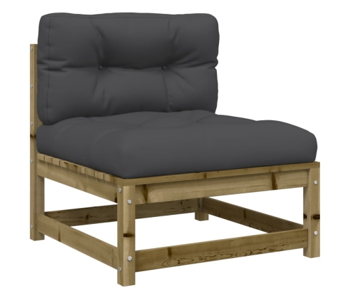 Set de sofás jardín 8 pzas con cojines madera pino impregnada