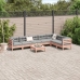 Set de sofás jardín 8 pzas con cojines madera de abeto Douglas