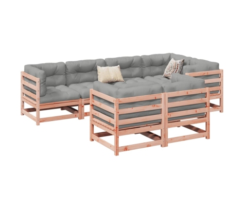 Set de sofás jardín 7 pzas con cojines madera abeto Douglas