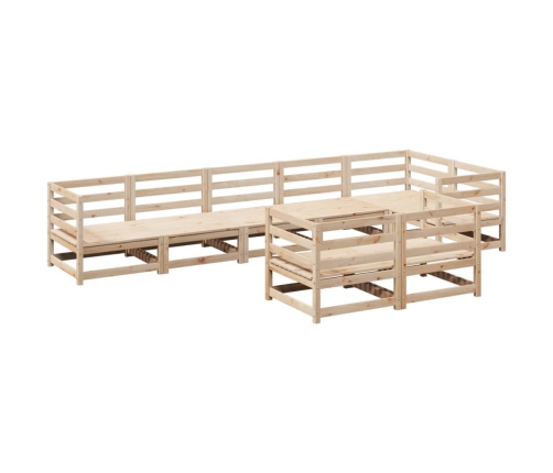 Juego de sofás de jardín 8 pzas madera maciza de pino