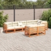 Set de sofás jardín 8 pzas con cojines madera pino marrón cera