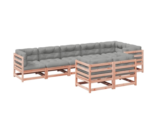 Set de sofás jardín 8 pzas con cojines madera de abeto Douglas