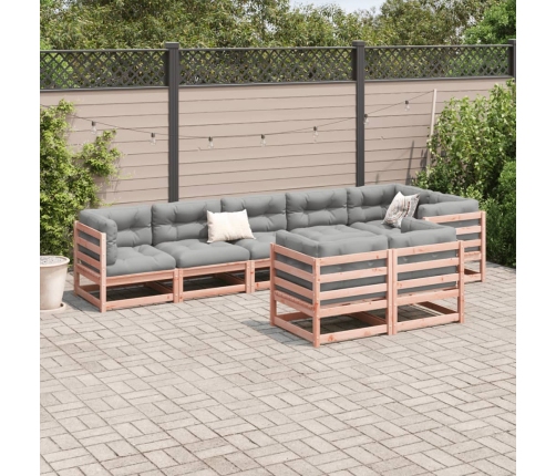 Set de sofás jardín 8 pzas con cojines madera de abeto Douglas