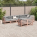 Set de sofás jardín 8 pzas con cojines madera de abeto Douglas