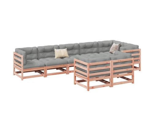 Set de sofás jardín 8 pzas con cojines madera de abeto Douglas