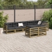 Set de sofás jardín 8 pzas con cojines madera pino impregnada