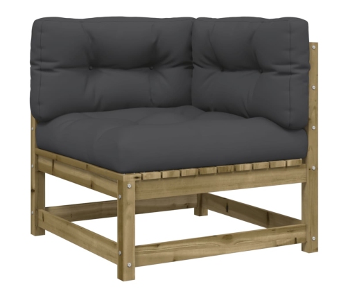 Set de sofás jardín 8 pzas con cojines madera pino impregnada