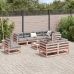 Set de sofás jardín 9 pzas con cojines madera de abeto Douglas