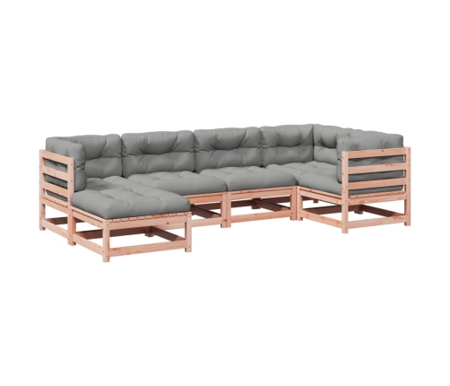Set de sofás jardín 6 pzas con cojines madera abeto Douglas