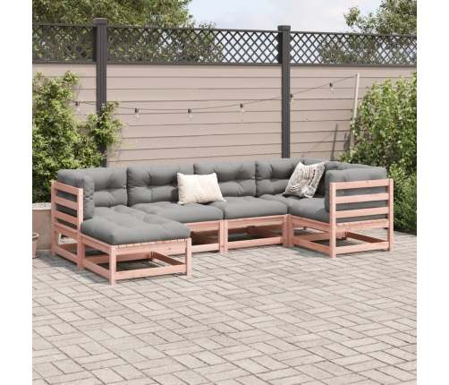 Set de sofás jardín 6 pzas con cojines madera abeto Douglas