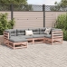 Set de sofás jardín 6 pzas con cojines madera abeto Douglas
