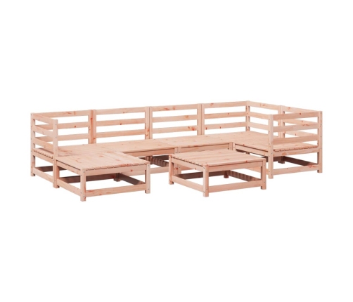 Juego de sofás de jardín 7 pzas madera maciza de abeto Douglas