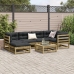 Set de sofás jardín 7 pzas con cojines madera pino impregnada