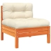 Set de sofás jardín 7 pzas con cojines madera pino marrón cera