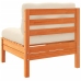 Set de sofás jardín 7 pzas con cojines madera pino marrón cera