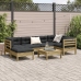 Set de sofás jardín 7 pzas con cojines madera pino impregnada